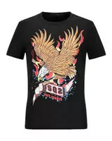 new dsquared herren t-shirt col round aigle or